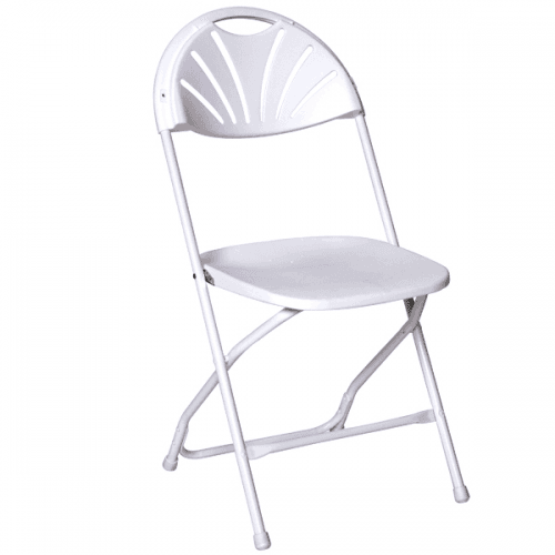 Chair, White Poly Fan Back